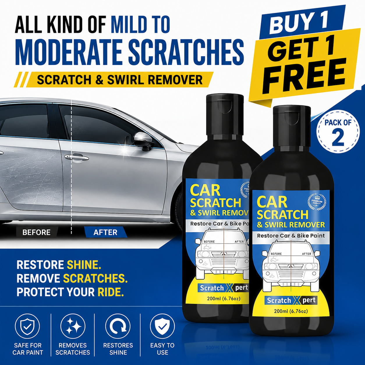 Car & Bike Scratch Remover (Pack of 2)